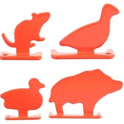 Lot de 4 cibles animales 3 mm m&eacute;tal