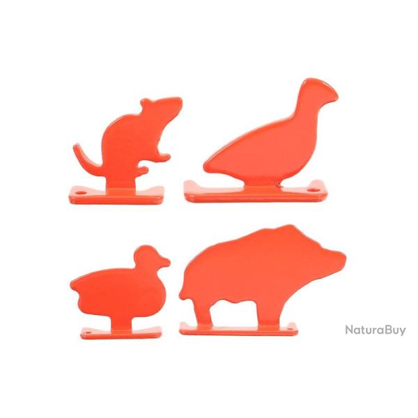 Lot de 4 cibles animales 3 mm m�tal