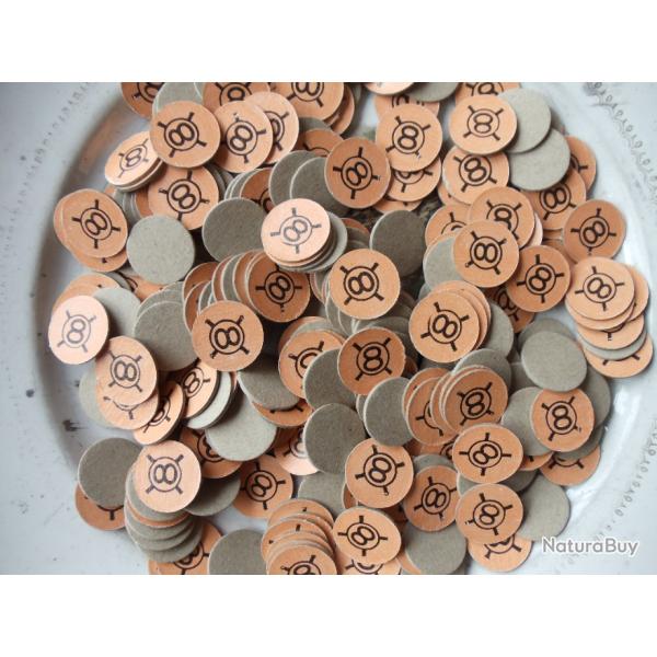 Lot de 100 rondelles carton en calibre 16 , n� 8 saumon " croisillon"