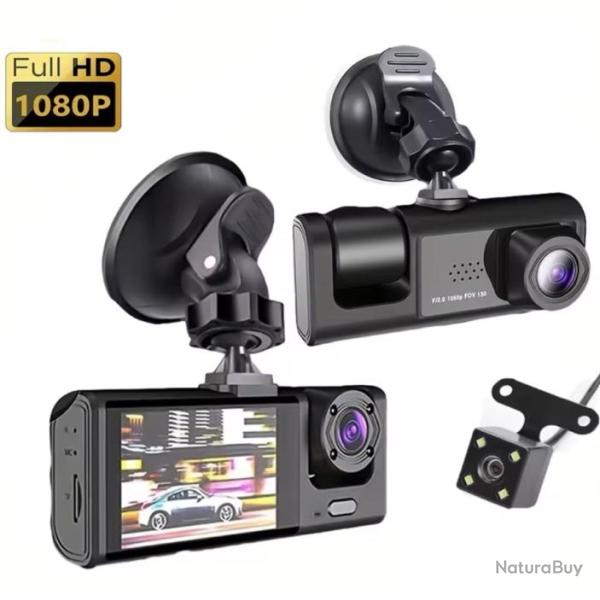 Cam�ra de tableau de bord vision nocturne IR 1080p 3cam�ras . Dashcam