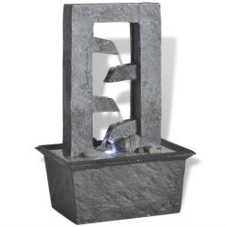 Fontaine d'int&eacute;rieur avec lumi&egrave;re LED Poly-r&eacute;sine