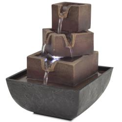 Fontaine d'int&eacute;rieur avec lampe LED Polyr&eacute;sine alsavelo