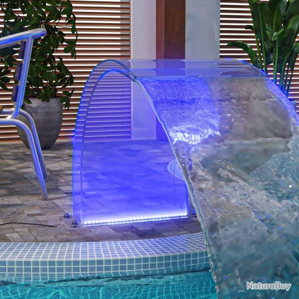 Fontaine de piscine avec LED RVB Acrylique 50 cm alsavelo