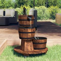 Fontaine &agrave; eau sur roues pompe 55x55x80 cm bois de sapin massif