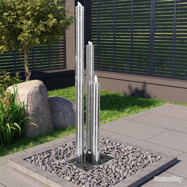 Fontaine de jardin Argent� 48x34x153 cm Acier inoxydable