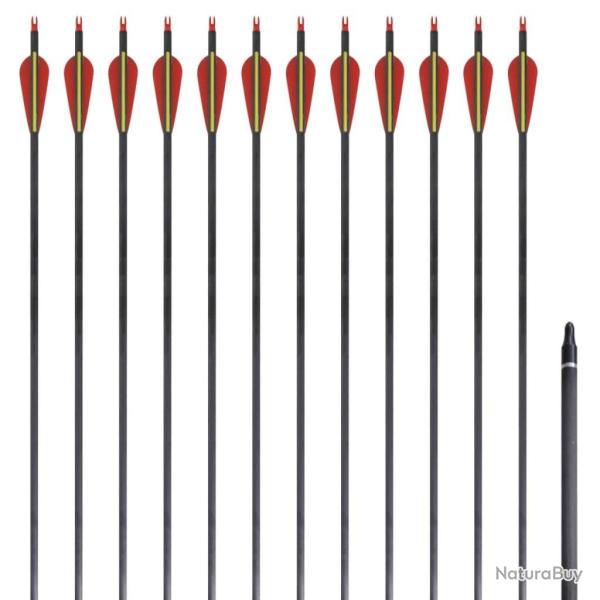 Fl�che d'arc recourb� standard 12 pcs 30" 0,76 cm carbone