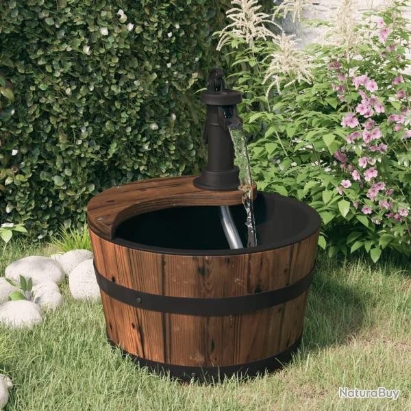 Fontaine  eau avec pompe 28x28x34,5 cm Bois de sapin massif alsavelo