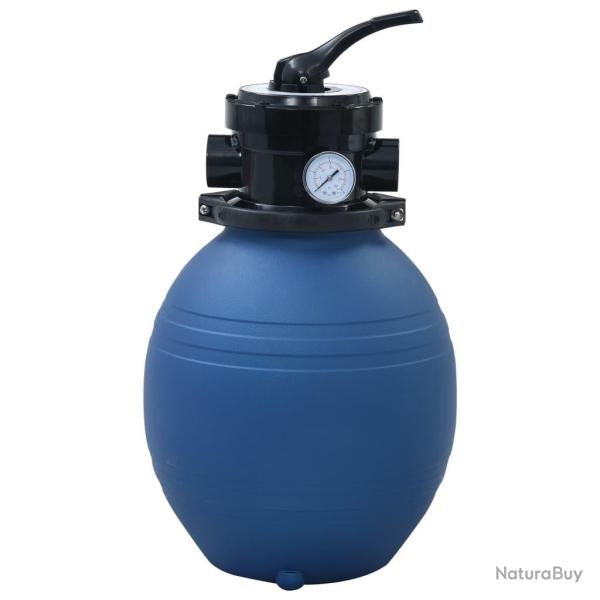 Filtre  sable pour piscine avec vanne 4 positions Bleu 300 mm alsavelo