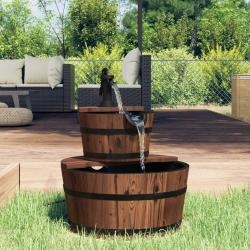 Fontaine &agrave; eau avec pompe 44,5x44,5x58 cm Bois de sapin massif