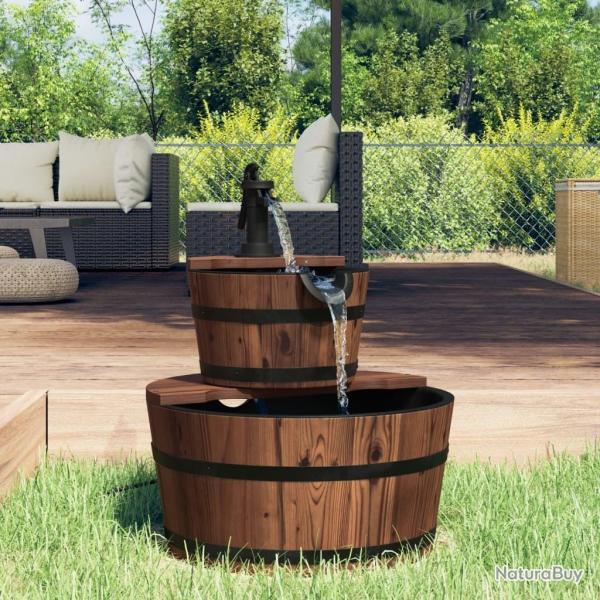 Fontaine � eau avec pompe 44,5x44,5x58 cm Bois de sapin massif