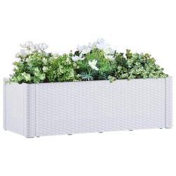 Lit sur&eacute;lev&eacute; de jardin et syst&egrave;me d'arrosage Blanc 100x43x33 cm alsavelo