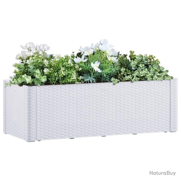 Lit sur�lev� de jardin et syst�me d'arrosage Blanc 100x43x33 cm