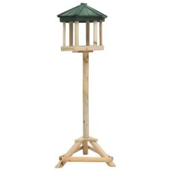 Mangeoire &agrave; oiseaux sur pied Bois de sapin 33x110 cm