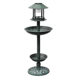 Mangeoire &agrave; oiseaux avec lampe solaire