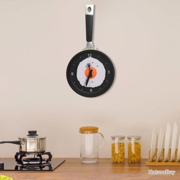 325164 Wall Clock with Fried Egg Pan Design 18,8 cm alsavelo
