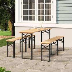 tables &agrave; bi&egrave;re pliantes 3 pcs bois massif de sapin
