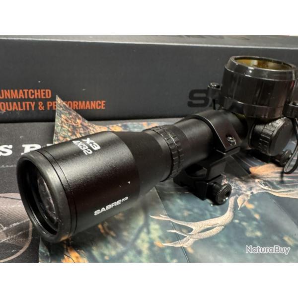 DESTOCK Lunette X3 4X32 HMD SABRE avec montage rail de 11mm pr 22LR ou 4.5