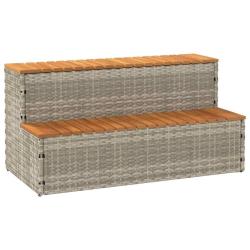 Marche bain &agrave; remous gris clair 100x50x50,5 cm acacia massif