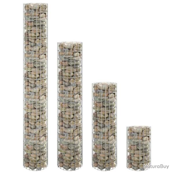 Lits sur�lev�s � gabion circulaires 4 pcs �30x50/100/150/200 cm