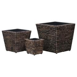 Lits sur&eacute;lev&eacute;s 3 pcs Jacinthe d'eau Marron