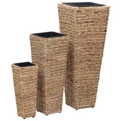 Lits sur&eacute;lev&eacute;s 3 pcs Jacinthe d'eau Marron