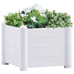 Lit sur&eacute;lev&eacute; de jardin PP Blanc 43x43x35 cm