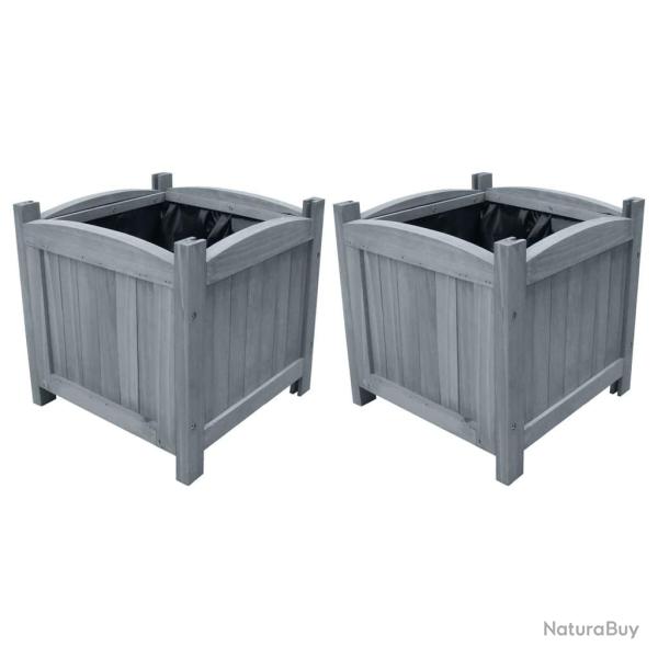 Lits surlevs de jardin 2 pcs 30x30x30 cm Bois de sapin massif alsavelo