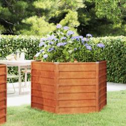 Lit sur&eacute;lev&eacute; de jardin rouill&eacute; 129x129x77 cm acier corten