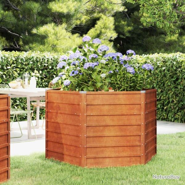 Lit sur�lev� de jardin rouill� 129x129x77 cm acier corten