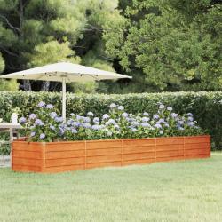 Lit sur&eacute;lev&eacute; de jardin rouill&eacute; 400x80x45 cm acier corten