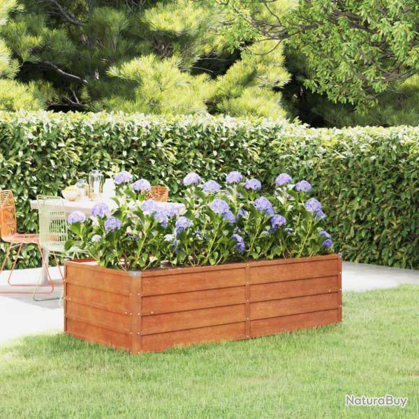 Lit sur�lev� de jardin rouill� 160x80x45 cm acier corten