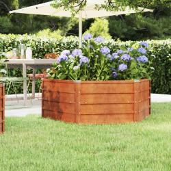 Lit sur&eacute;lev&eacute; de jardin rouill&eacute; 129x129x45 cm acier corten