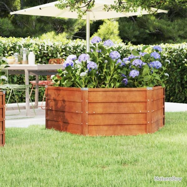 Lit sur�lev� de jardin rouill� 129x129x45 cm acier corten
