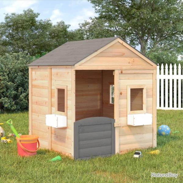 Maison de jeux et porte verrouillable/fleurs bois massif sapin alsavelo