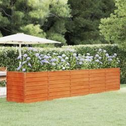 Lit sur&eacute;lev&eacute; de jardin rouill&eacute; 400x80x77 cm acier corten