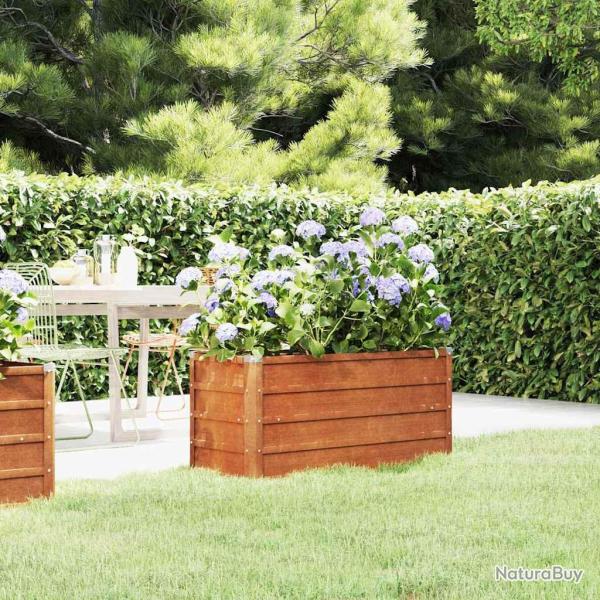 Lit sur�lev� de jardin rouill� 100x40x45 cm acier corten