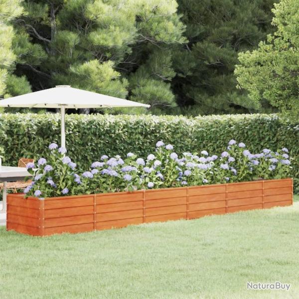 Lit sur�lev� de jardin rouill� 480x80x45 cm acier corten