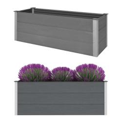 Lit sur&eacute;lev&eacute; de jardin WPC 150x50x54 cm Gris