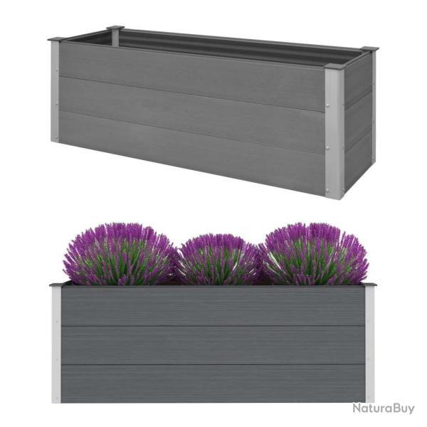 Lit surlev de jardin WPC 150x50x54 cm Gris alsavelo