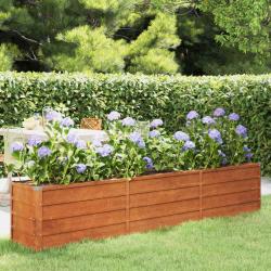 Lit sur&eacute;lev&eacute; de jardin rouill&eacute; 240x40x45 cm acier corten