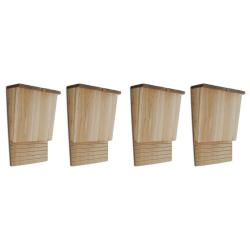 Maison pou chauve-souris 4 pcs 22 x 12 x 34 cm Bois alsavelo