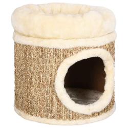 Maison pour chat avec coussin de luxe 33 cm Herbiers marins alsavelo