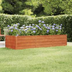 Lit sur&eacute;lev&eacute; de jardin rouill&eacute; 240x80x45 cm acier corten