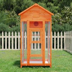 Maison &agrave; oiseaux marron 91,5x53x170 cm bois massif de pin