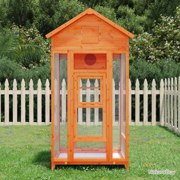 Maison � oiseaux marron 91,5x53x170 cm bois massif de pin