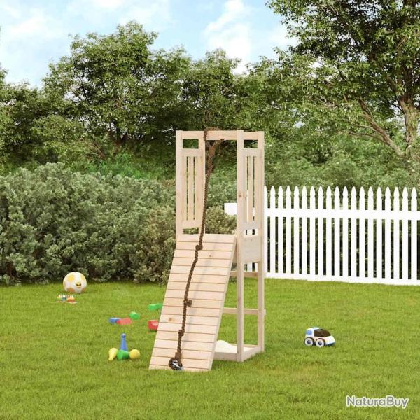 Maisonnette de jeu avec mur d'escalade bois massif de pin