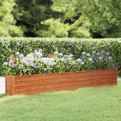 Lit sur&eacute;lev&eacute; de jardin rouill&eacute; 320x40x45 cm acier corten