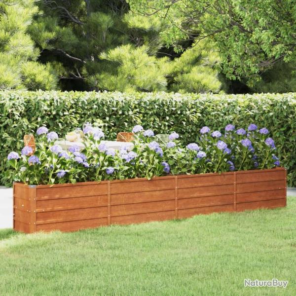Lit sur�lev� de jardin rouill� 320x40x45 cm acier corten