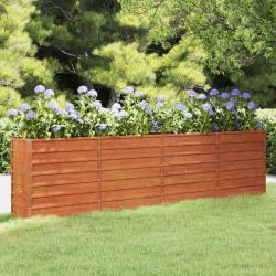 Lit sur&eacute;lev&eacute; de jardin rouill&eacute; 320x40x77 cm acier corten