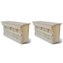 Maisons pour moineau 2 pcs Bois 44 x 15,5 x 21,5 cm alsavelo